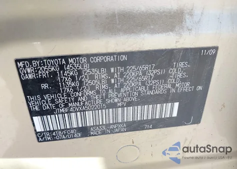 2010 Toyota Rav4 from USA, damaged, VIN JTMBF4DVXA5022015